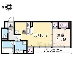エンフォルド 1LDKの間取図画像