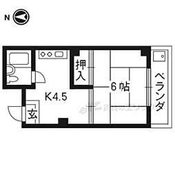 マンション巻野 1DKの間取図画像