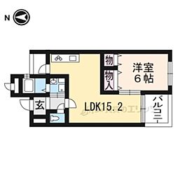 コンフィアンサ桂 1LDKの間取図画像