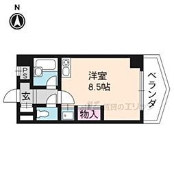 ランブラス桂東 ワンルームの間取図画像