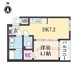 SOLTERRACETheKyoto東寺 1DKの間取図画像
