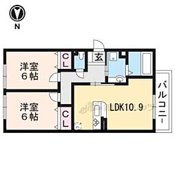ロイヤル西野山 2LDKの間取図画像