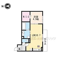 リバーサイド浪漫 1LDKの間取図画像