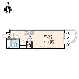 コーストハイツ友湖 ワンルームの間取図画像