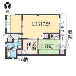 メイゾン山科 2LDKの間取図画像