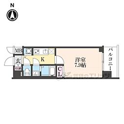 ファステート京都洛南エリーゼ 1Kの間取図画像