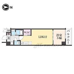 スワンズ京都東寺ガーデン 1LDKの間取図画像