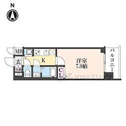 ファステート京都洛南エリーゼ 1Kの間取図画像