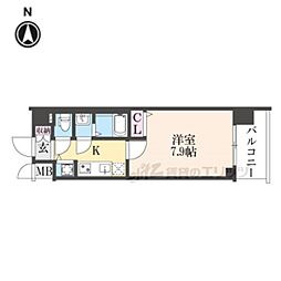 ファステート京都洛南エリーゼ 1Kの間取図画像