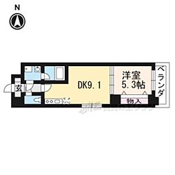 エターナルコート三条 1DKの間取図画像