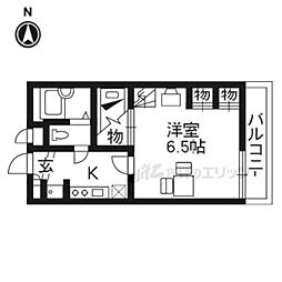 レオパレスポルスター3 1Kの間取図画像