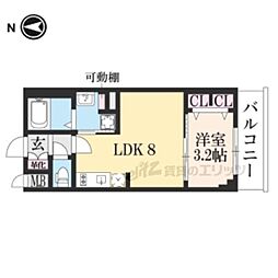 ソルテラス京都東寺HOMARE 1LDKの間取図画像