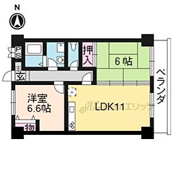 メゾン桂川 2LDKの間取図画像