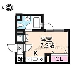 コスモスコートARAKI 1Kの間取図画像