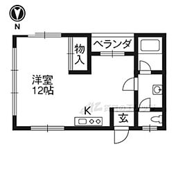 FORCETOMINOKOJI ワンルームの間取図画像