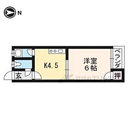 ファーストコート丹波橋 1DKの間取図画像