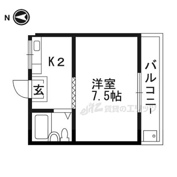 脇坂コーポ 405｜京都府京都市伏見区深草西浦町６丁目(賃貸マンション1K・4階・20.00㎡)の写真 その2