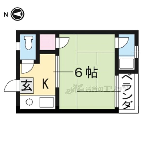 ハイツ御陵 203｜京都府京都市山科区厨子奥矢倉町(賃貸アパート1K・2階・17.82㎡)の写真 その2