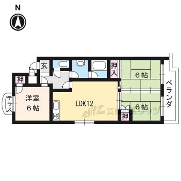 京都府京都市西京区牛ケ瀬奥ノ防町(賃貸マンション3LDK・4階・58.58㎡)の写真 その2