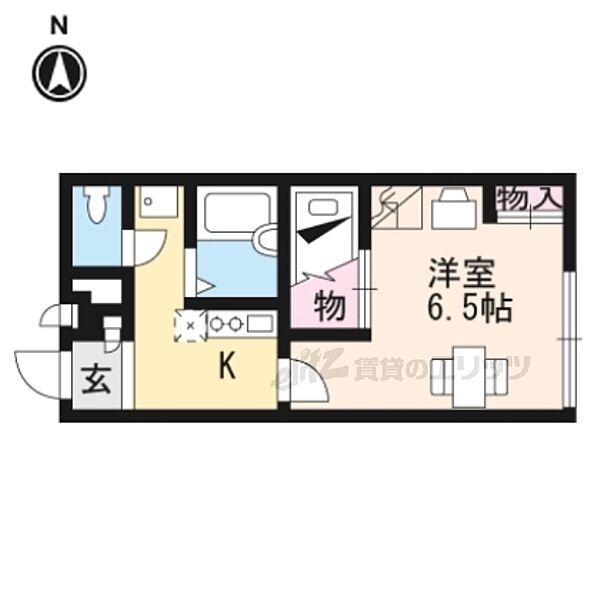 レオパレスサンクエトワール 208｜京都府京都市山科区西野野色町(賃貸アパート1K・1階・20.28㎡)の写真 その2