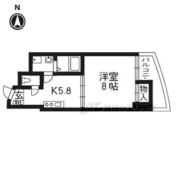 京都府京都市下京区富小路通仏光寺下る筋屋町(賃貸マンション1DK・6階・31.23㎡)の写真 その2