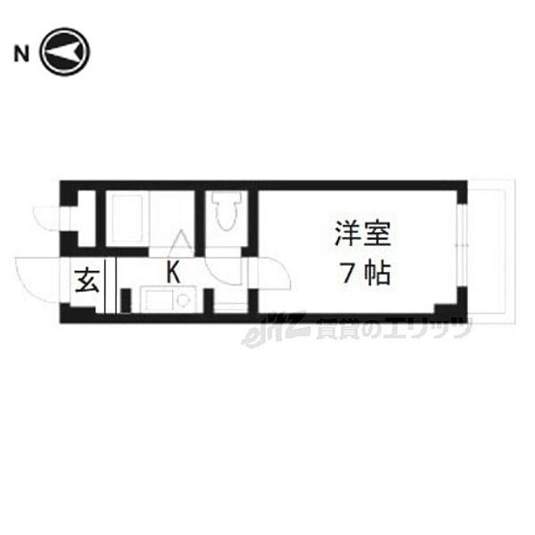 リバー’96 403｜京都府京都市右京区西京極殿田町(賃貸マンション1K・4階・20.00㎡)の写真 その2