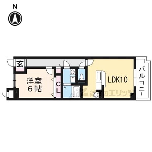 エアリーヒルズ小野 202｜京都府京都市山科区小野荘司町(賃貸マンション1LDK・2階・41.27㎡)の写真 その2