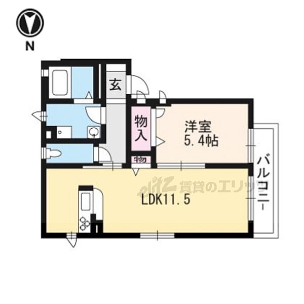 京都府京都市南区吉祥院西浦町(賃貸アパート1LDK・1階・42.00㎡)の写真 その2