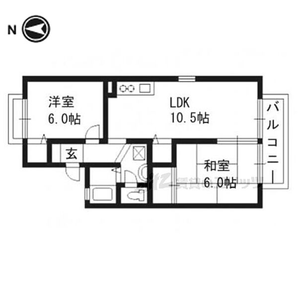 京都府京都市南区久世中久町(賃貸アパート2LDK・1階・48.17㎡)の写真 その2