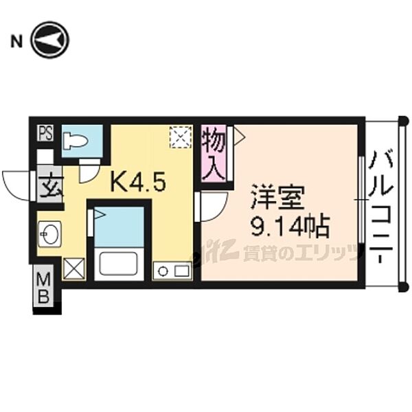 カーサ・ドルチェ 405｜京都府京都市伏見区深草西出町(賃貸マンション1DK・4階・30.35㎡)の写真 その2