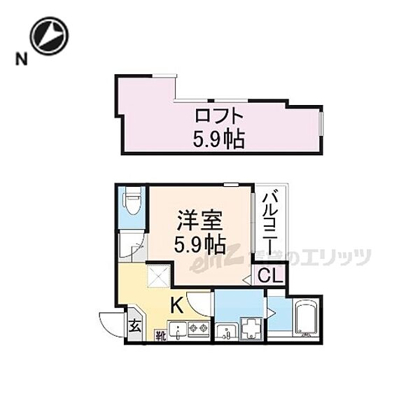 京都府京都市伏見区醍醐東合場町(賃貸アパート1K・2階・20.67㎡)の写真 その2