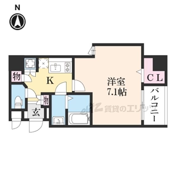 アドバンス京都デタンデュ 308｜京都府京都市南区吉祥院九条町(賃貸マンション1K・3階・25.61㎡)の写真 その2