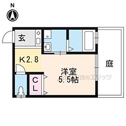 近鉄京都線 東寺駅 徒歩11分の賃貸アパート 1階1Kの間取り
