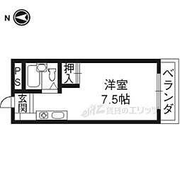 ル・シオン 6階ワンルームの間取り