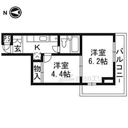 グランドメイソンセブン 4階2Kの間取り