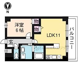 近鉄京都線 竹田駅 徒歩15分の賃貸マンション 7階1LDKの間取り