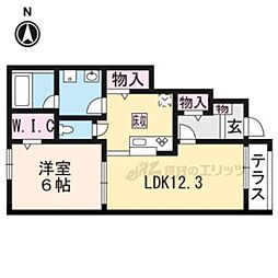 グリュックハイム 1階1LDKの間取り