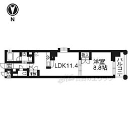 ベラジオ四条烏丸3 1LDKの間取図画像