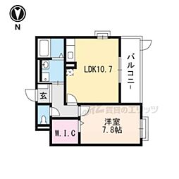フルール小柳 1LDKの間取図画像