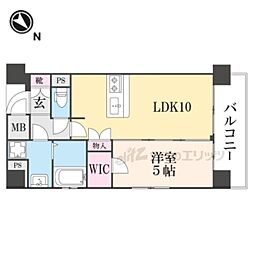 CRYSTALGLANZ京都西大路 1LDKの間取図画像