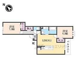 STグランツ 2LDKの間取図画像