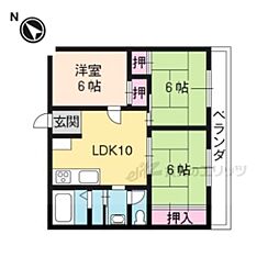 東和ハイツ本館 3LDKの間取図画像