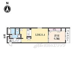 スミレスタ烏丸五条 1LDKの間取図画像