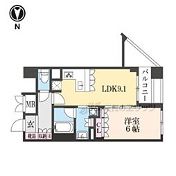 リーガル京都堀川五条通り2 1LDKの間取図画像