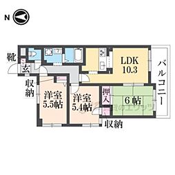コスモ藤ノ森 3LDKの間取図画像