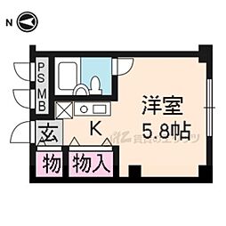シャルマン小森 1Kの間取図画像