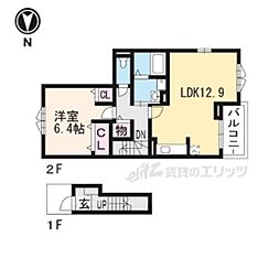 ジュネビーブ1 1LDKの間取図画像