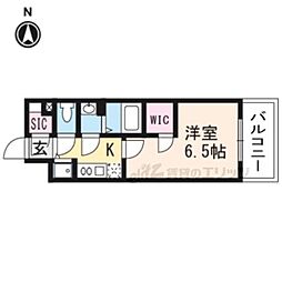 エスリード京都梅小路 1Kの間取図画像