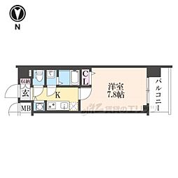 ドムールY 1Kの間取図画像