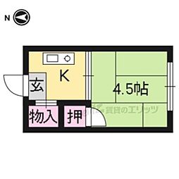 丹羽パンション 1Kの間取図画像